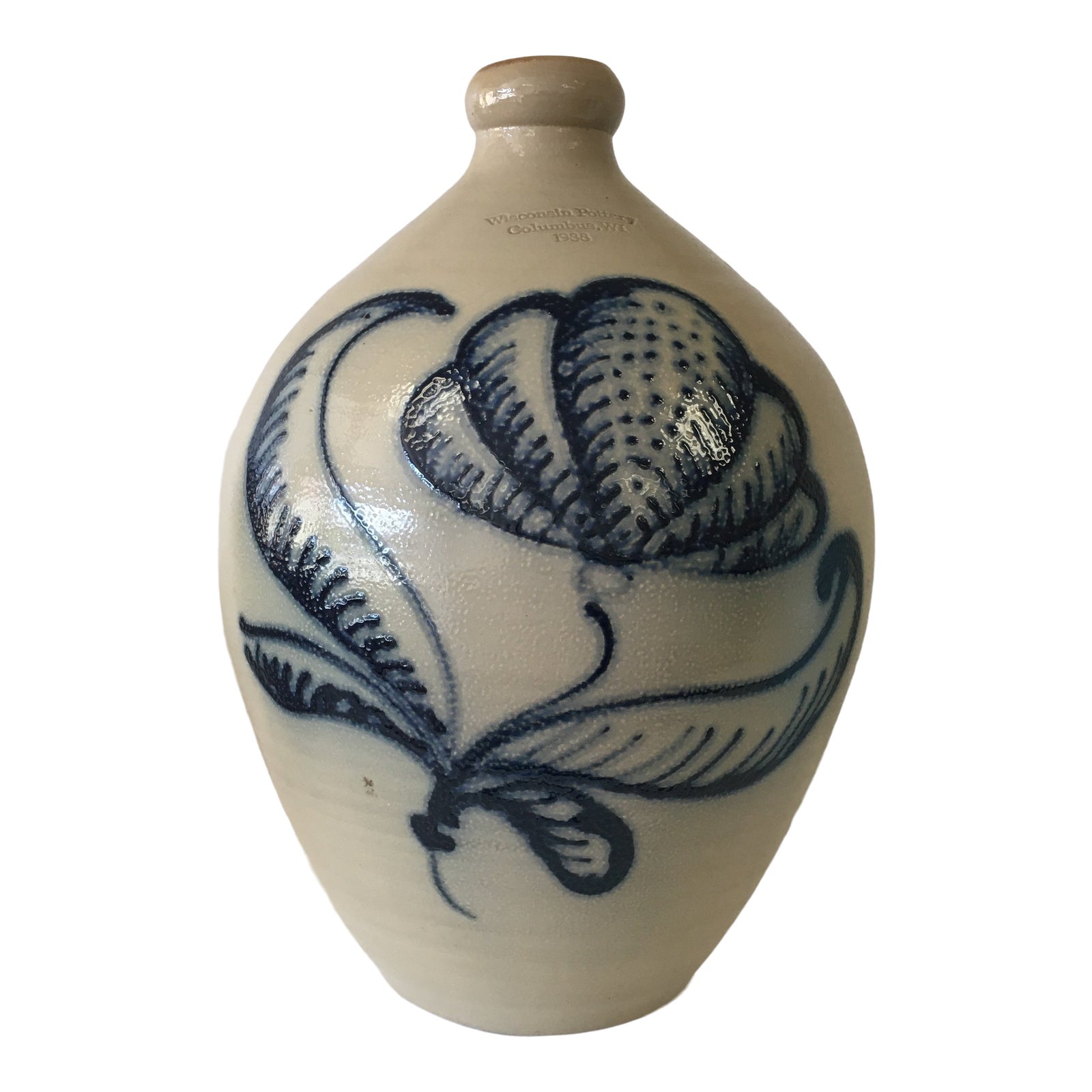 Vintage Wisconsin Pottery Salt Glazed Flower Jug Chairish