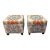 Custom Made Pair of Cube Ottomans in Thibaut Fabric For Sale