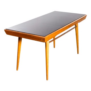 Mid-Century Angular Low Table with Dark Slate Laminate Top, 1950s For Sale