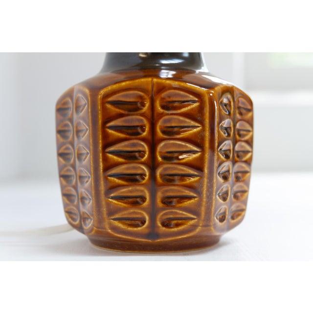 Ceramic Danish Modern Brown Ceramic Table Lamp by Søholm, 1960s For Sale - Image 7 of 16