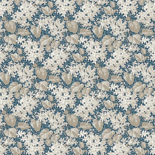 Sample - Boråstapeter Aratorp Wallpaper in Blue For Sale