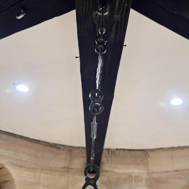 1950s Pepe Mendoza Patinated Brass Lamp Chain Mexico For Sale - Image 10 of 12