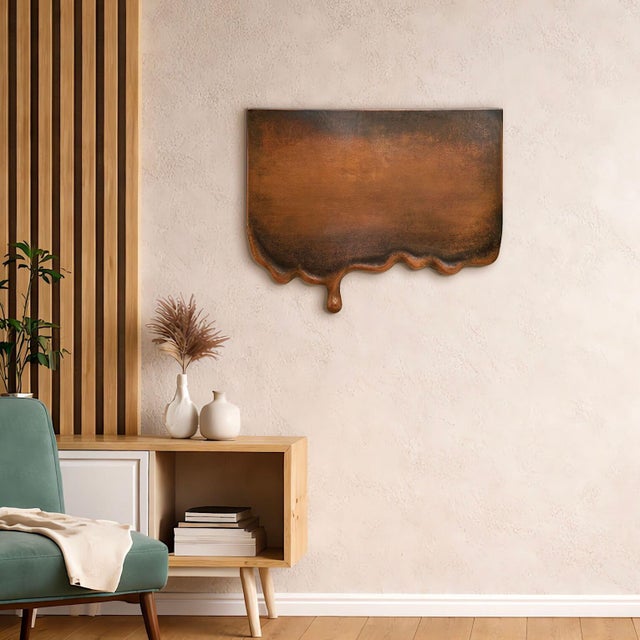 Melting Copper Wall Art Sculpture For Sale - Image 4 of 11