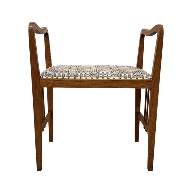Otto Wagner Vienna Secession Ottoman in Ashwood and Backhausen Fabric, Vienna, 1900s For Sale - Image 4 of 11