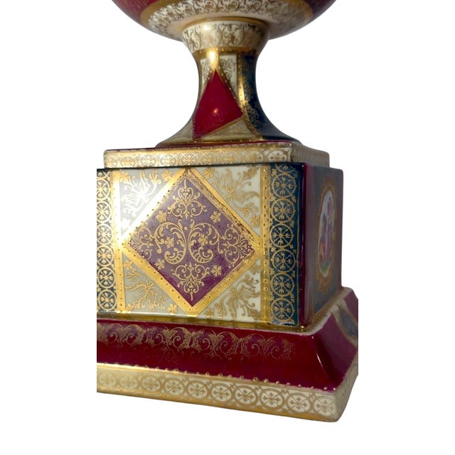 Ceramic 19th Century Large Royal Vienna Porcelain Urn. For Sale - Image 7 of 14