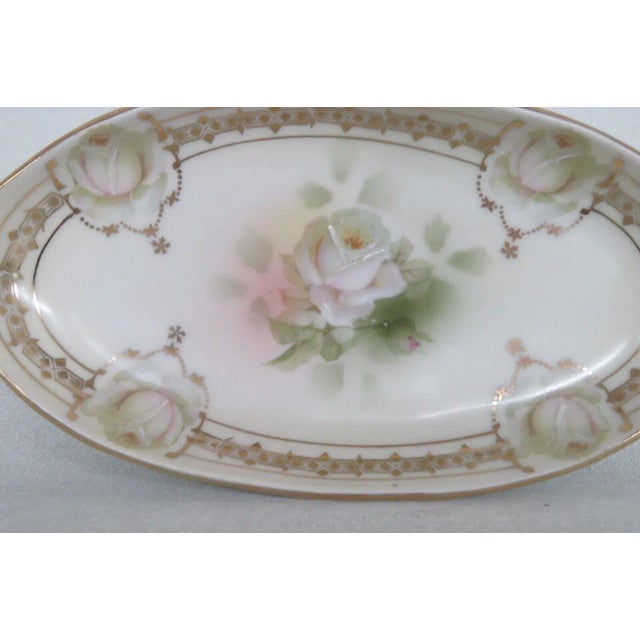 Royal Rudolstadt Prussia Porcelain White Roses Small Serving Tray Dish For Sale - Image 11 of 13