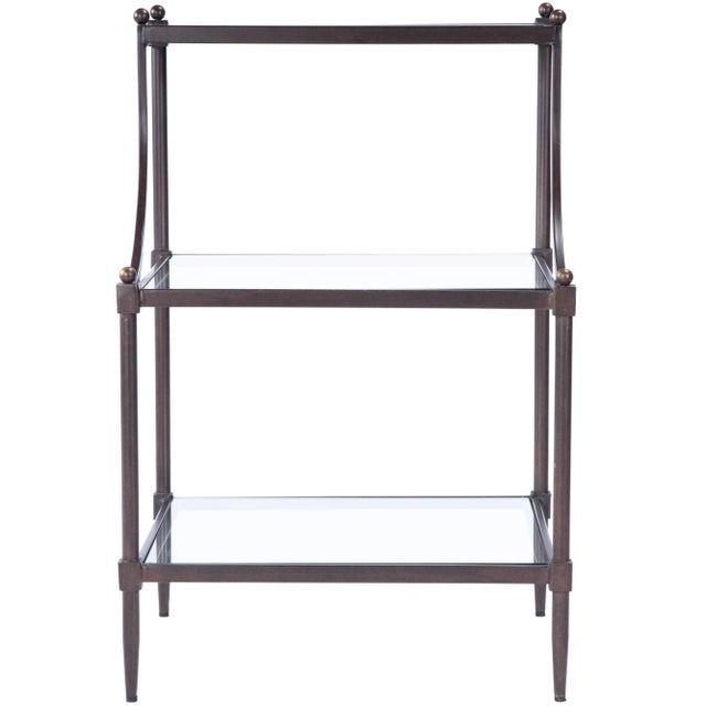 Peninsula Metal & Glass Side Table, Bronze For Sale - Image 11 of 11