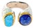 Bochic"Capri" Vintage Opal & Blue Sapphire Cocktail Ring 18k Gold & Silver For Sale