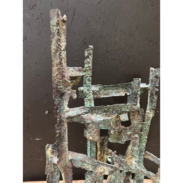 1970s Brutalist Bronze Abstract Sculpture For Sale - Image 11 of 11