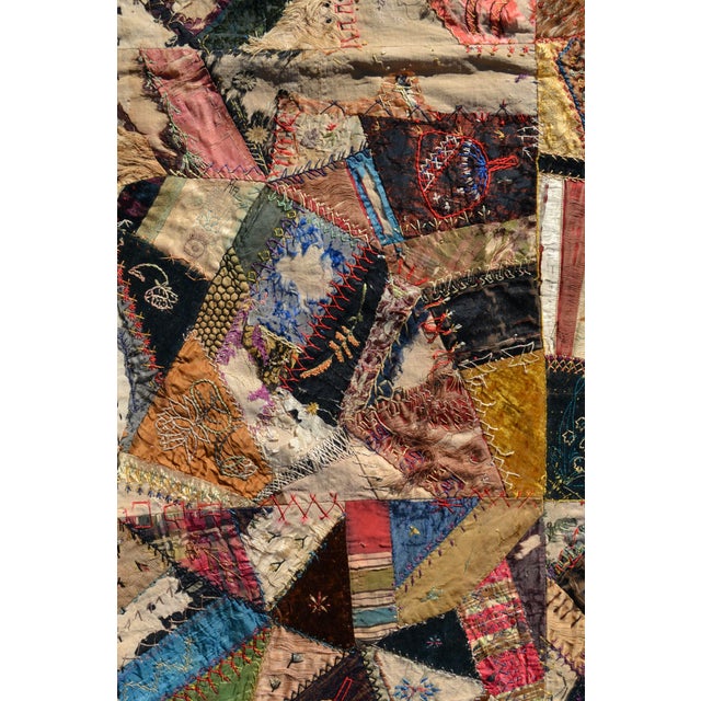 1880s Symbol Filled Crazy Quilt Top For Sale - Image 13 of 18