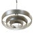 Kurt Versen designed the "Saturn" ceiling light featuring a stacked aluminum ring light shade suspended by wire to a...