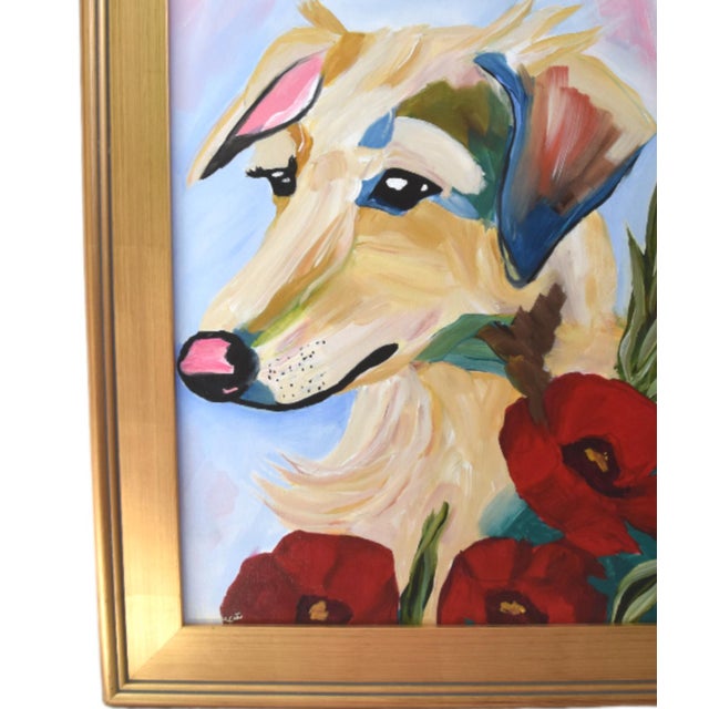 Colorful impressionist Collie Dog painting on stretched artist canvas. Signed by the talented artist "Franccesca Garcia"...