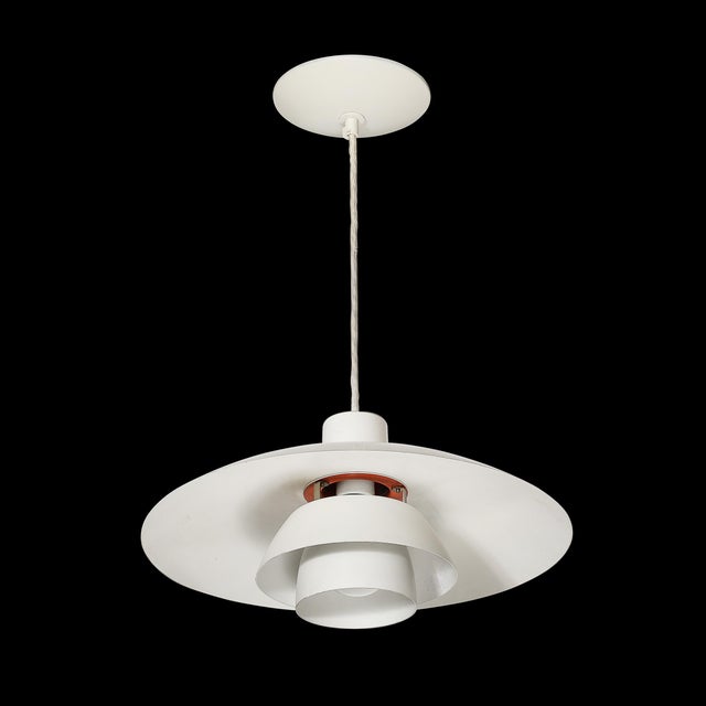 Mid-Century White & Orange Enamel Ph 4/3 Pendant Chandelier by Louis Poulsen For Sale - Image 12 of 12