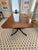Brown Vintage Kittinger Pedestal Dining Table With Brass Casters For Sale - Image 8 of 16