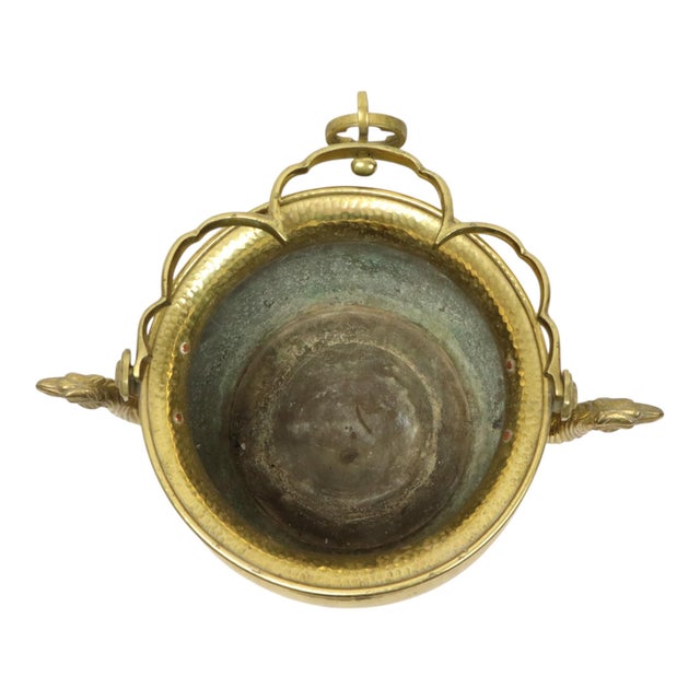 Large Copper Griffin Kettle Planter in Brass, 1890s For Sale - Image 18 of 18