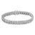 Elegant and timeless, this luxe tennis bracelet features a stunning 3.0 carat total weight of round pave set diamonds with...