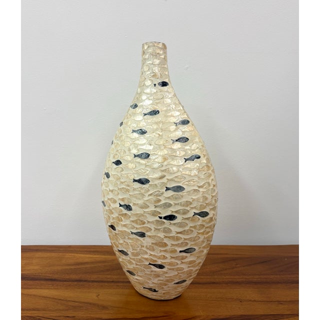 Late 20th Century Vintage Fish Inlay Vase For Sale - Image 5 of 7