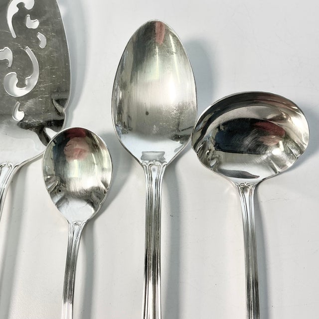 1970s Vintage Traditional Hollywood Regency Silver Plate Flatware - Set of 71 For Sale - Image 16 of 18