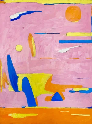 "Strange Terrain" Contemporary Abstract Landscape Oil Painting by MH Studio