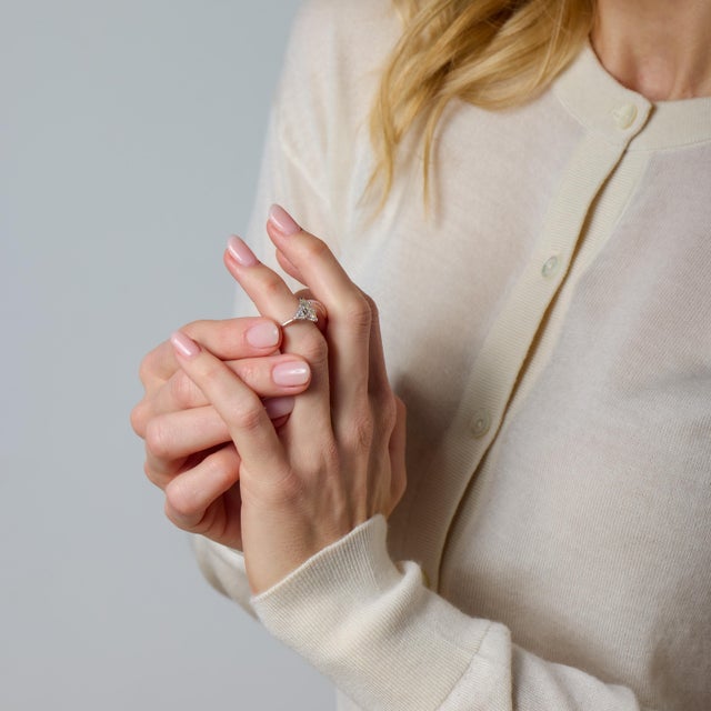 Mid 20th Century Vintage Gia 1.05 Carat Marquise Cut Diamond 14k White Gold Engagement Ring, Size 4.5 For Sale - Image 5 of 7