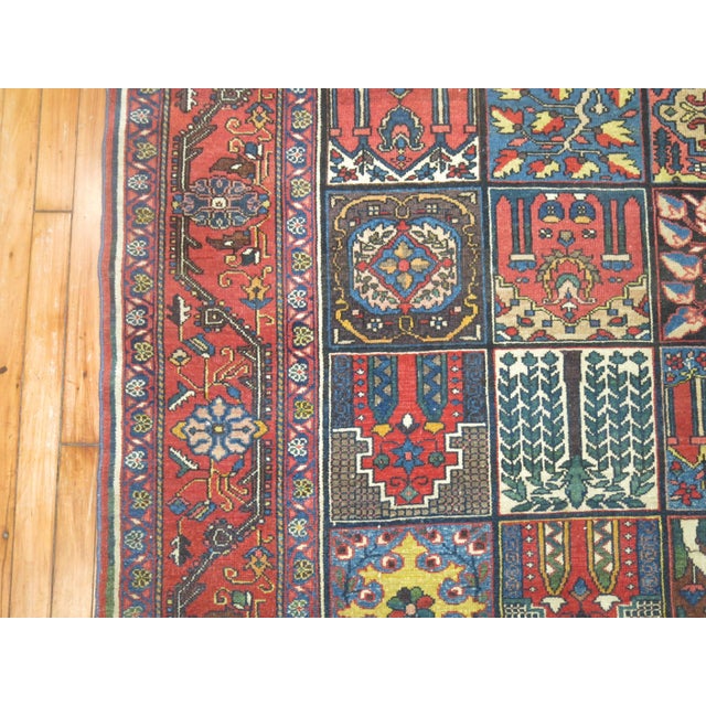 Folk Art Early 20th Century Zabihi Collection Senneh Bakhtiari Colorful Garden Box Rug - 4'9" x 6'7" For Sale - Image 3 of 8
