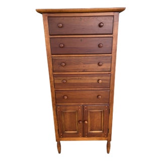 Lexington Solid Cherry Shaker Style 5 Drawer Lingerie Chest For Sale