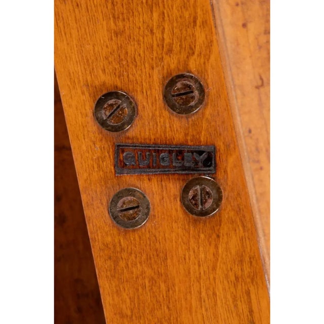 1950s Quigley of Chicago Tiger Maple Monumental Banquet Table - Adjustable to 17.5' - French Directoire Style - Mid 20th Century For Sale - Image 5 of 7