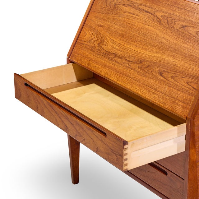 Wood Kai Kristiansen for Tørring Møbelfabrik Mid Century Danish Teak Secretary Desk For Sale - Image 7 of 9
