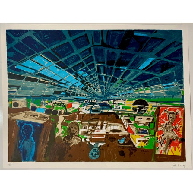 Printmaking Materials John Hultberg, 1970s Bay Area Figurative Abstract Lithograph Serigraph Greenhouse John Hultberg, 1978 For Sale - Image 7 of 16
