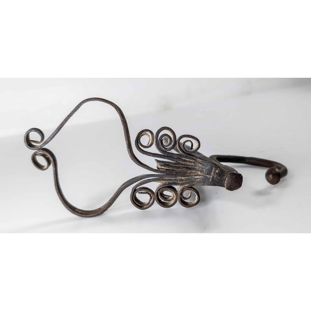 18th or 19th Century Blacksmith Handwrought Iron Betty Lamp Spike For Sale - Image 4 of 11