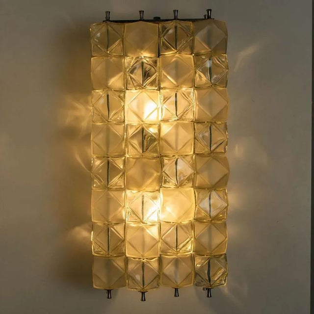 Crystal and Nickel Plated Wall Lamps by Filvem Voghera, 1968, Set of 2 For Sale - Image 6 of 15