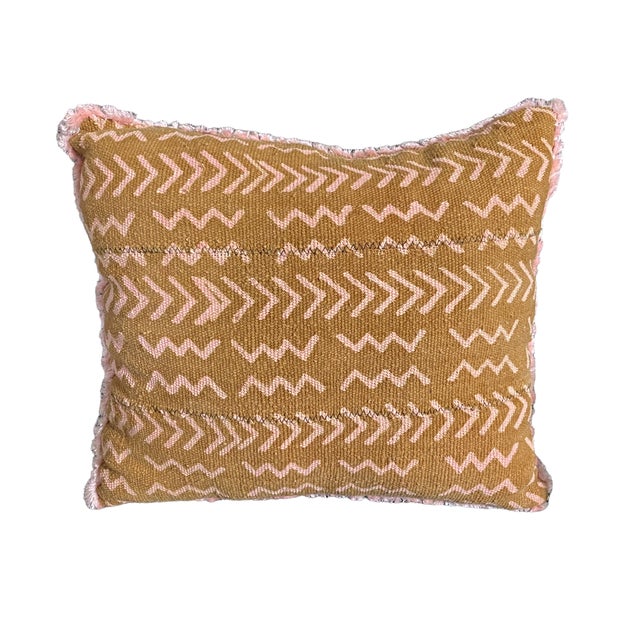 Vintage Brown & Pink Mud Cloth Pillow For Sale In New York - Image 6 of 6