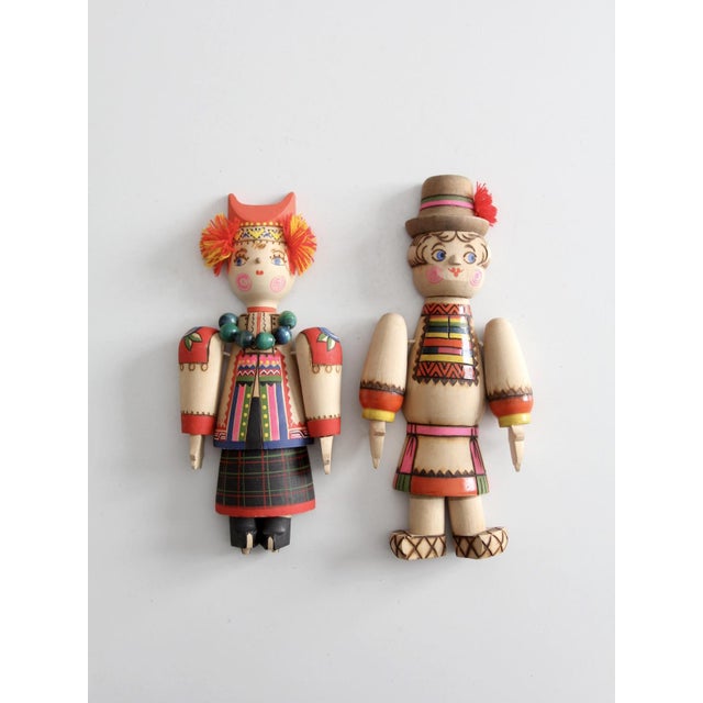 Mid-Century Modern Mid-Century Scandinavian Folk Art Wall Hangings Pair For Sale - Image 3 of 7