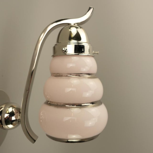 Mauve Art Deco French Wall Light, 1930s For Sale - Image 8 of 11