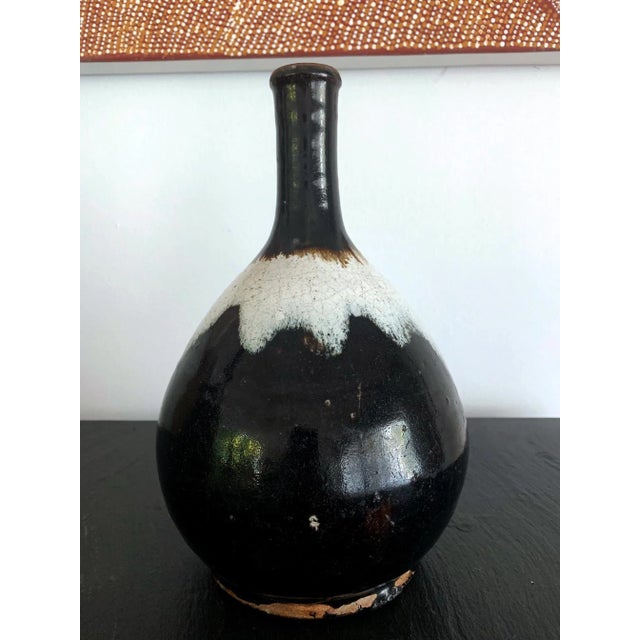 Japanese Ceramic Sake Bottle Chosen Karatsu Ware For Sale - Image 4 of 12