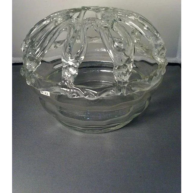 American 19th Century American Blown Glass Bride's Bank, Wedding Basket or Flower Frog For Sale - Image 3 of 7
