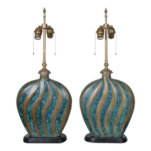 Pair of Rare Bronze Table Lamps by Pepe Mendoza