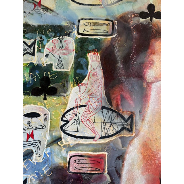 Jean Michel Basquiat Walter Myers “Furmaid” Large-Scale Figurative Oil on Canvas, Signed and Dated 2007 For Sale - Image 4 of 11
