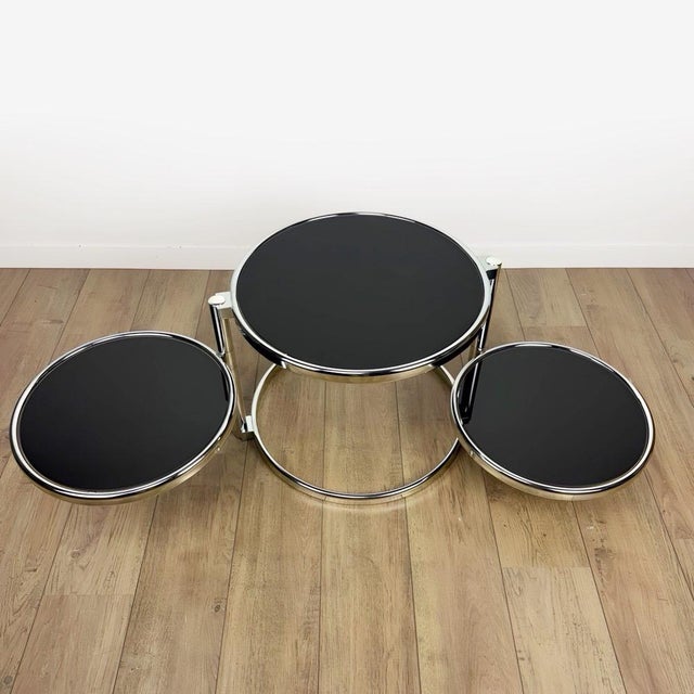 2000 - 2009 Modular Coffee Table with Rotating Black Glass Tops, 2000s For Sale - Image 5 of 13