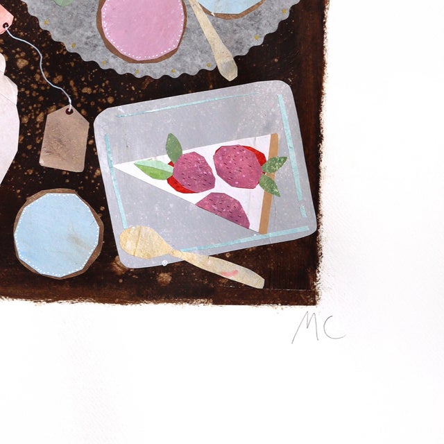 It's Time for a Dessert - Architectural Colorful Watercolor Still Life on Paper by Maria C. Bernhardsson For Sale - Image 4 of 6