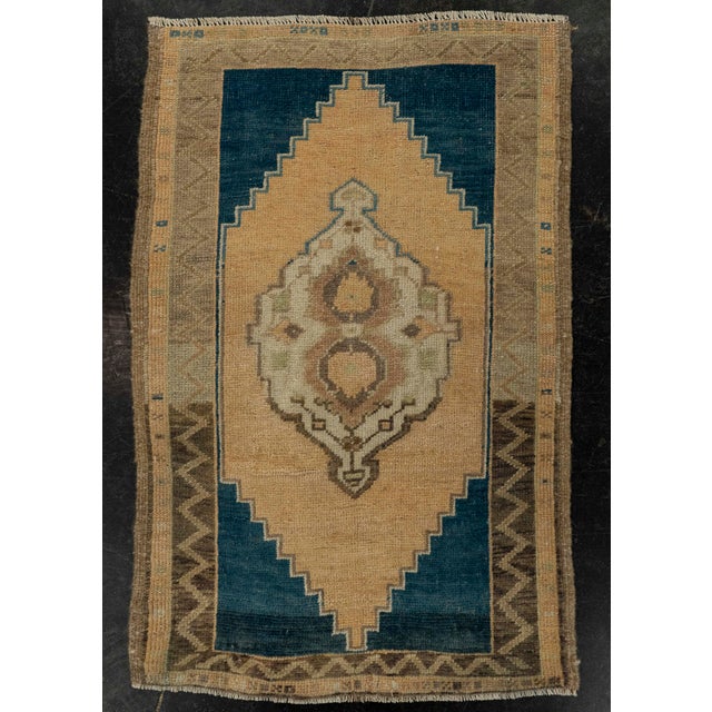 Brown Turkish Mini Rug Oriental Hand Knotted Vintage Rug 1'10" x 2'10" #21192 For Sale - Image 8 of 8