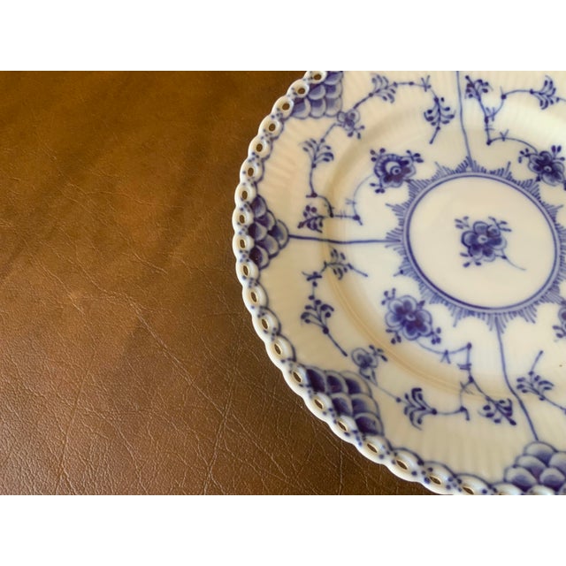 1970s 1970s Royal Copenhagen Blue Fluted Full Lace Side Plate 1088 For Sale - Image 5 of 7