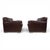 These two apta imprimatur leather armchairs in a warm brown leather tone are both in excellent condition. The leather...