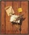 1950s Tromp l'Oeil Still Life Oil Painting on Canvas With Faux Bois Wood Grain Background For Sale - Image 5 of 9