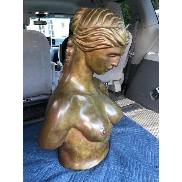 1940s Life Size Signed Female Bronze Nude Sculpture by John DeStefano For Sale - Image 4 of 11