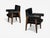 Pierre Jeanneret, French Mid-Century Modern,Advocate Lounge or Arm Chairs, Black Cowhide, Teak, Chandigarh, India, 1960s...
