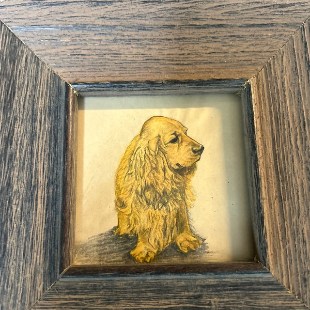 1970’s small cocker spaniel watercolor painting / pencil drawing. Measures 3.5x3.5 / just shy of 7x7 framed. Check out my...