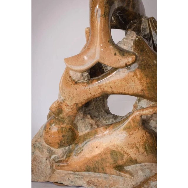 Marble Sculpture of Dolphins For Sale - Image 9 of 15
