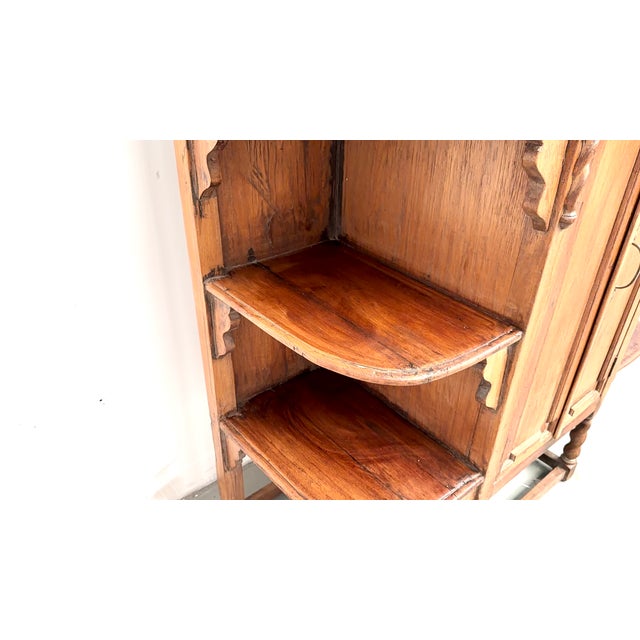 Wood Folk Art Sideboard Cabinet in Oak, 1900 For Sale - Image 7 of 18