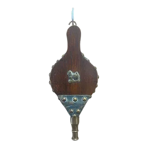 Vintage Mid Century Modern Wooden Fireplace Bellows With the Word Sealyham